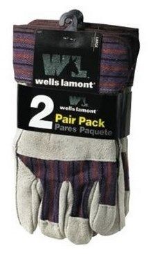 Men's 2-Pack Heavy Duty Split Leather Palm Work Gloves
