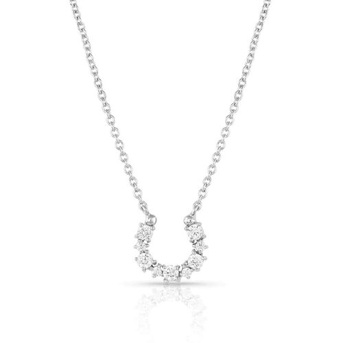 Longeline Crystal Horseshoe Necklace