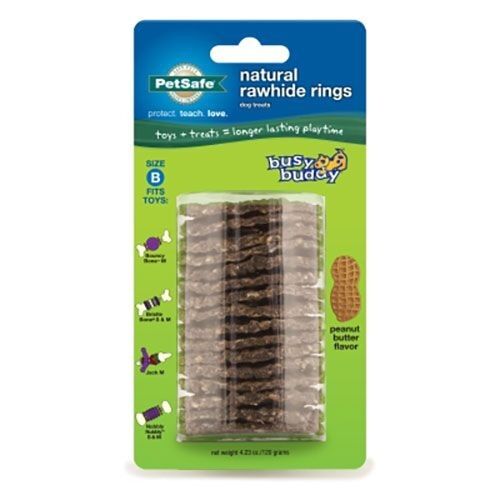 Petsafe Busy Buddy Refill Ring Dog Treats - Natural Rawhide Peanut ...