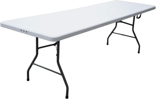 8' Off White Molded Plastic Banquet Table