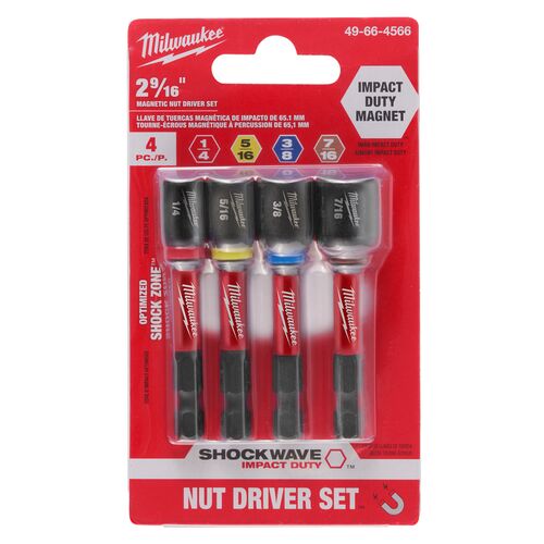 Shockwave Impacy Duty 2-9/16" Magnetic Nut Driver Set - 4-Piece