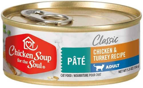 Classic Adult Cat Wet Food - Chicken & Turkey Recipe Pate-  5.5 oz