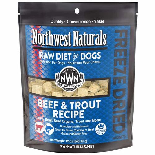 Freeze-Dried Raw Diet for Dogs in Beef & Trout Recipe - 12 oz