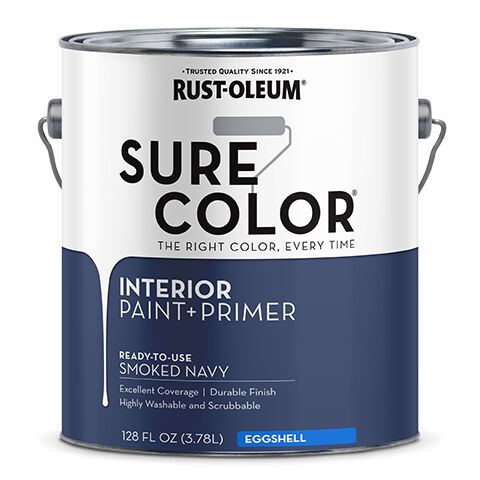 Sure Color Eggshell Finish Interior Wall Paint - Smoked Navy