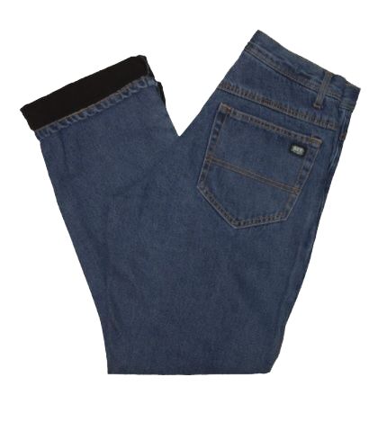 Men's Performance Comfort Fleece Lined Relaxed Fit Jean in Indigo Denim Enzyme Wash