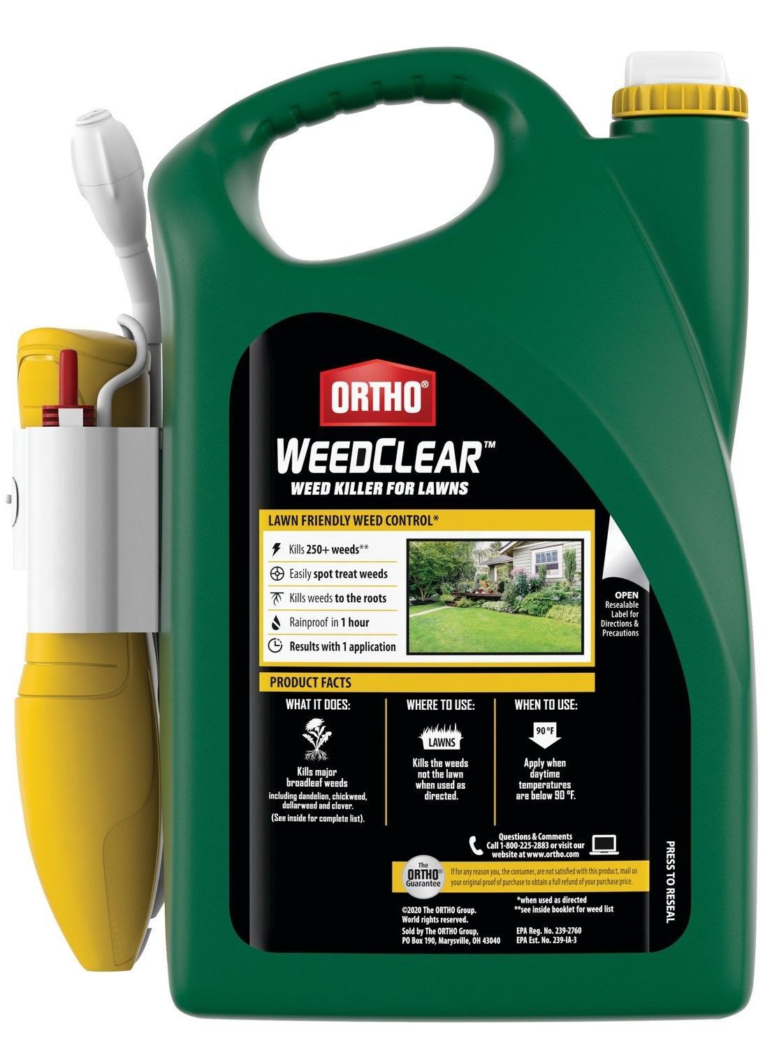 Weedclear Weed Killer for Lawns with Battery Powered Wand - 1 Gallon
