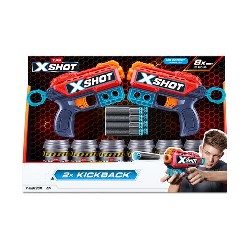 XSHOT Excel Double Kickback Blaster Combo Pack (8 Darts, 6 Cans)