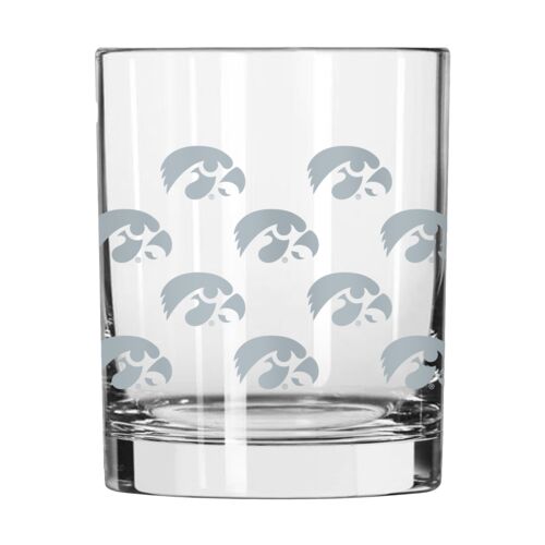 Logo Brands Satin Etch lowa 14 Oz Glass