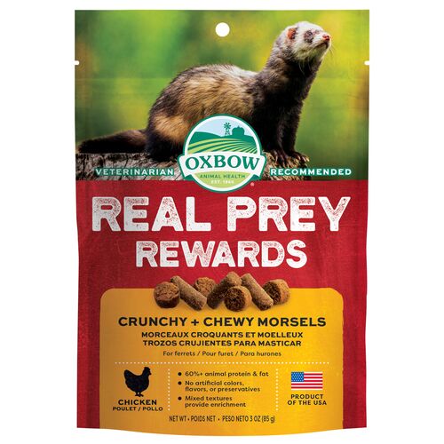 Real Prey Rewards Crunchy & Chewy Ferret Treat in Chicken - 3 oz