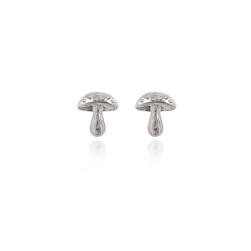 Silver Small Mushroom Stud Earring