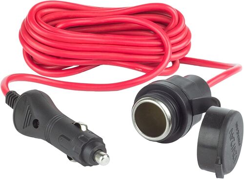 12V DC Extension Cable with Panel Mount and Weather Proof Cover - 12'