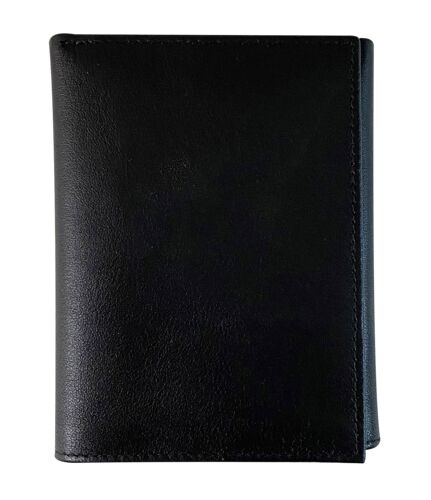 Tri Fold Leather Wallet in Black