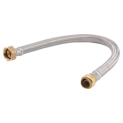 3/4" Push-to-Connect x 1" FIP x 24" Braided Stainless Steel Water So' ener Connector