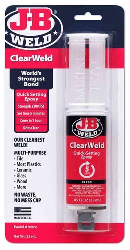 ClearWeld Quick-Setting Epoxy Syringe