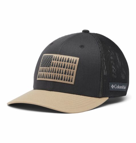 Men's High Crown Mesh Tree Flag Ball Cap in Shark - L/XL
