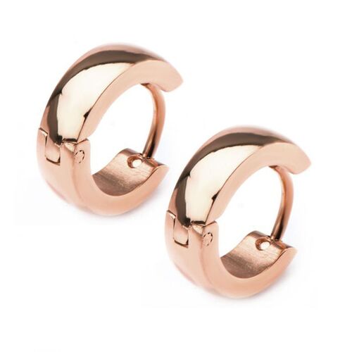 Inox 4mm  Jewelry Rose Gold Plated Huggies Earrings