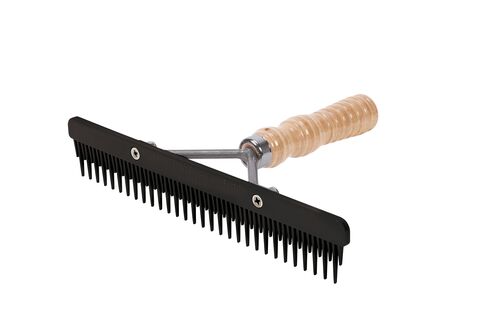 Fluffer Comb with Wood Handle & Replaceable Black Plastic Blade
