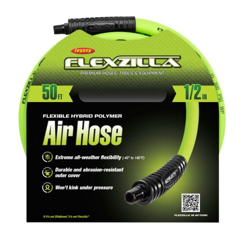 Air Hose With 1/4" MNPT Ends - 3/8" x 50'