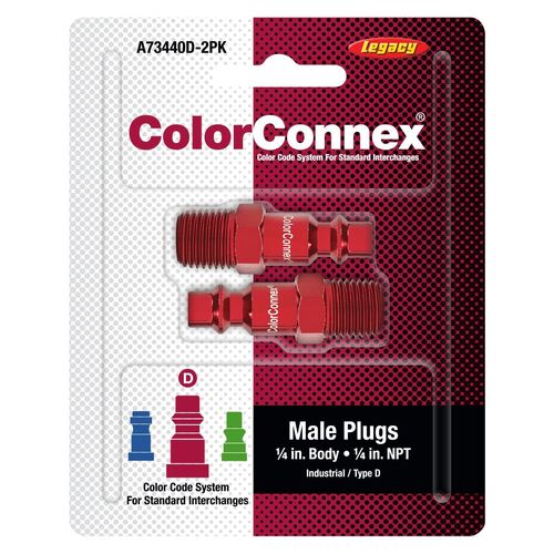 ColorConnex Plug Type D 1/4" MNPT 1/4" Body 2-Pack
