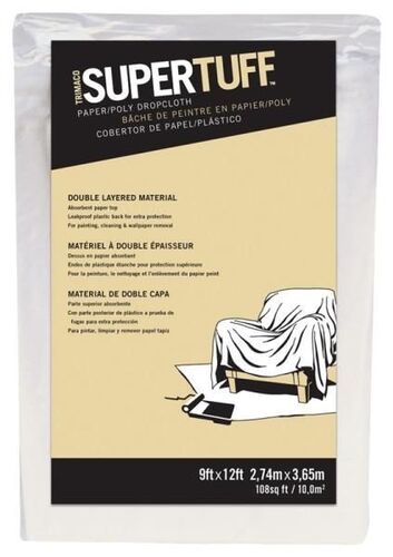 Super Tuff Plastic White Drop Cloth