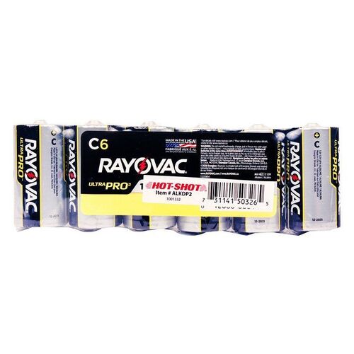 Size C Livestock Prod Rayovac Ultra Pro Alkaline Batteries - 6 Pack