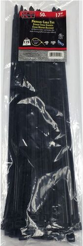 17" Extra Heavy Duty Cable Ties in UV Black - 50/pk