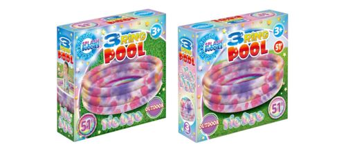 3 Ring Inflatable Pool with Tie Dye Design