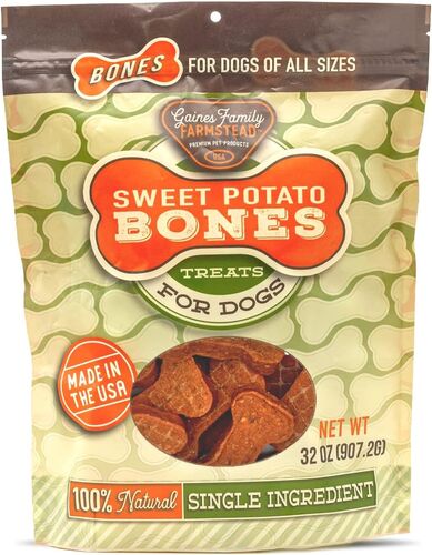 Sweet Potato Bones Grain-Free Dog Treats - 32 oz