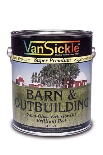 Barn & Outbuilding Super Premium Exterior Paint in Semi-Gloss Brilliant Red - 1 Gallon