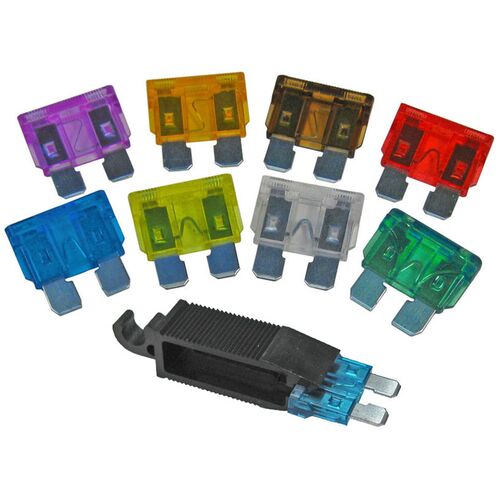 Assorted Pack of 8 ATC-ATO Fuses and Fuse Puller