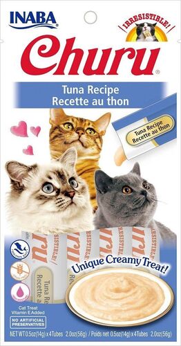 Churu Tuna Puree Cat Treat - 4 Tubes   2 oz