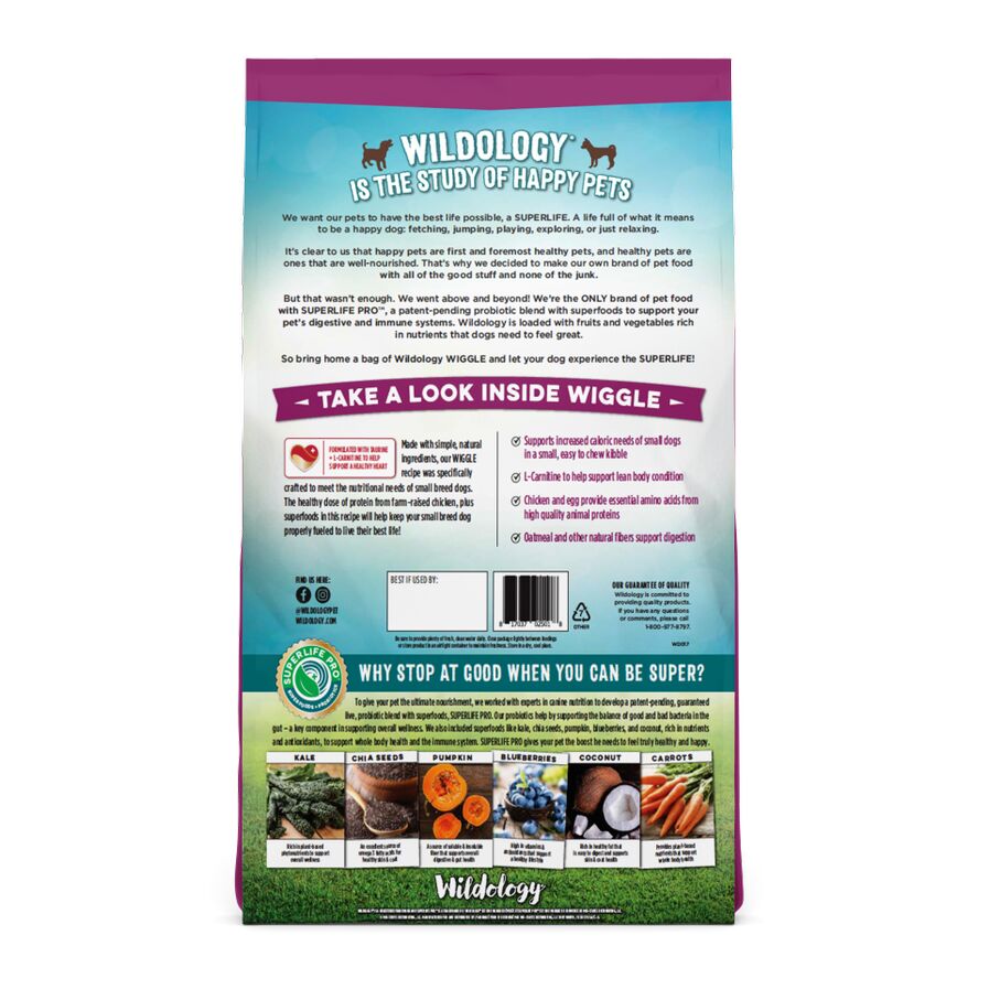 Wildology Wiggle Small Breed Chicken Oatmeal Recipe Dry Dog Food