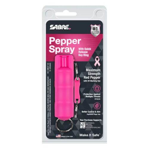 Key Case Pepper Spray with Quick Release in Pink