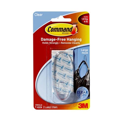Command Large Clear Hook & Strip Kit