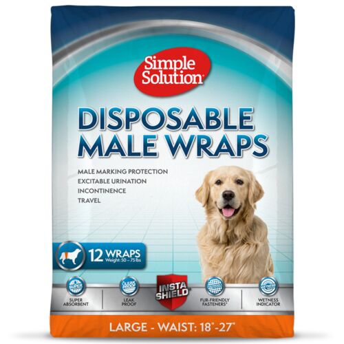 Disposable Male Dog Wraps L- 12 Wraps