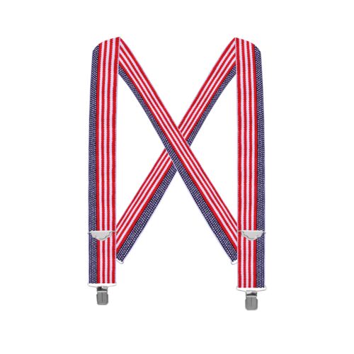 2" Clip-On Casual Suspender in U.S. Flag Striped