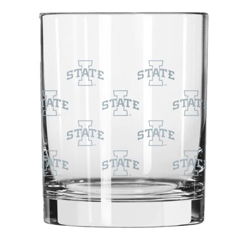 Logo Brands Satin Etch IA State 14 Oz Glass