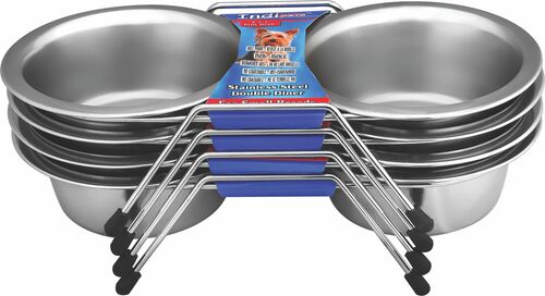 Stainless Steel Double Dinner Pet Dishes