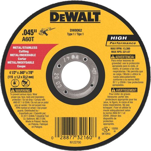 High Performance Metal & Stainless Cutting Wheel