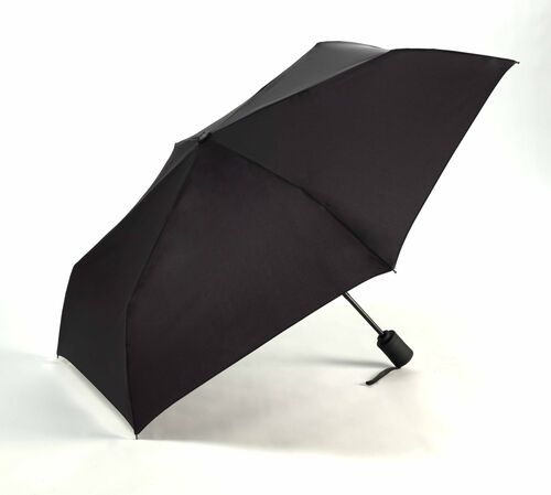 Auto Open And Close 42" Arc Compact Umbrella With Rubber Grip In Black