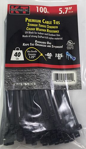 5.7" Light Duty in Black - 40lb - 100/pk
