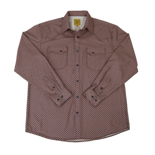 Men's Long Sleeve Snap Printed Shirt