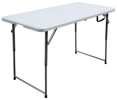 4' Off White Bi-Fold Blow Molded Plastic Table