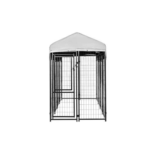Black Welded Wire Kennel Kit with Grey Top - Medium 48" L X 48" W X 72"