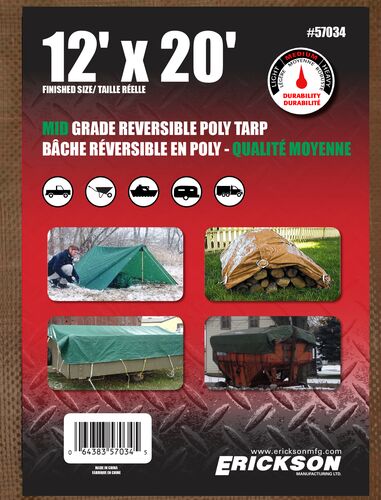 Green & Brown Weave Tarp - 12' x 20'