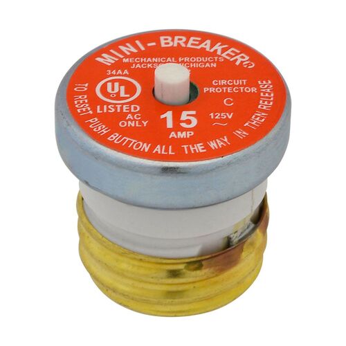 15 Amp Edison Base Plug Fuse Circuit Breaker