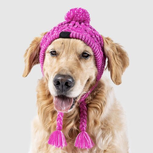 Polar Pom Pom Hat for Dogs in Pink