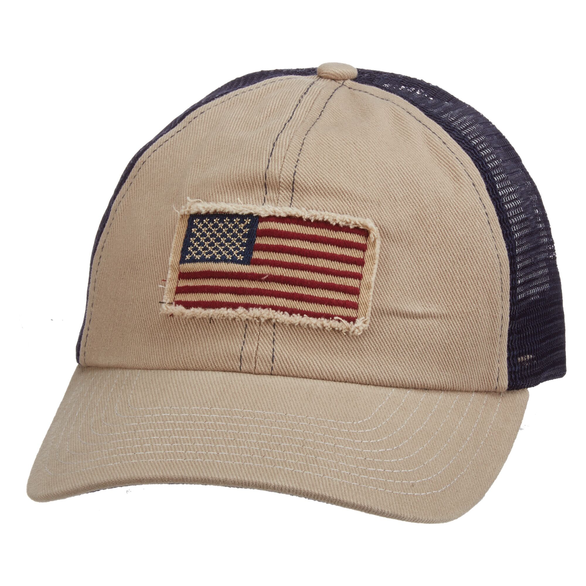 Unstructured Baseball Cap with Flag - Assorted Colors