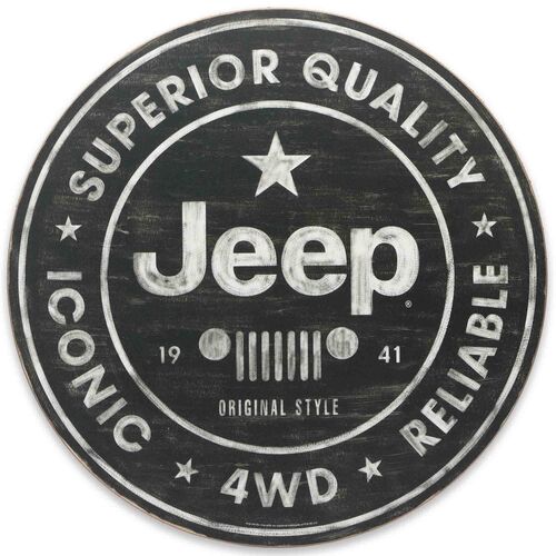 Jeep Superior Quality Round Wood Wall Decor