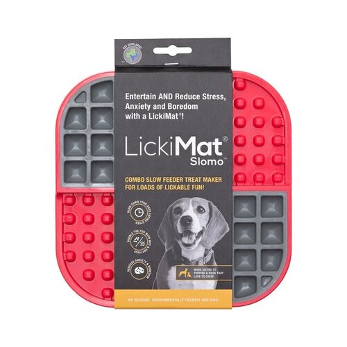 Dog Slomo Red & Black Square Mat